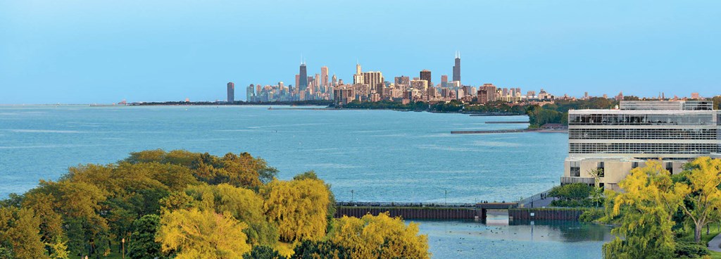 a view of the city and the river