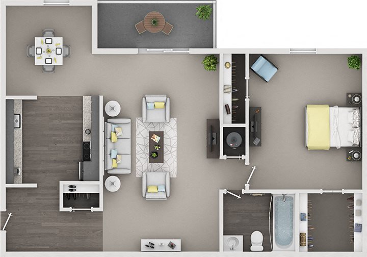 1 Bedroom / 1 Bath Floor Plan 1