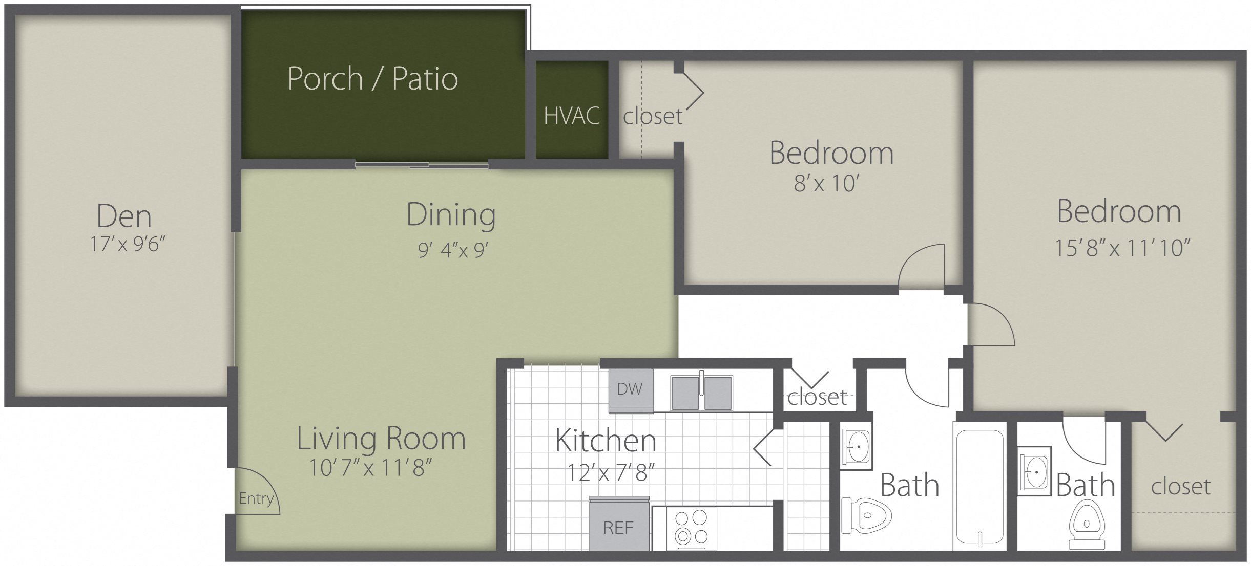 2 Bed 1.5 Bath Den_A Floor Plan 3