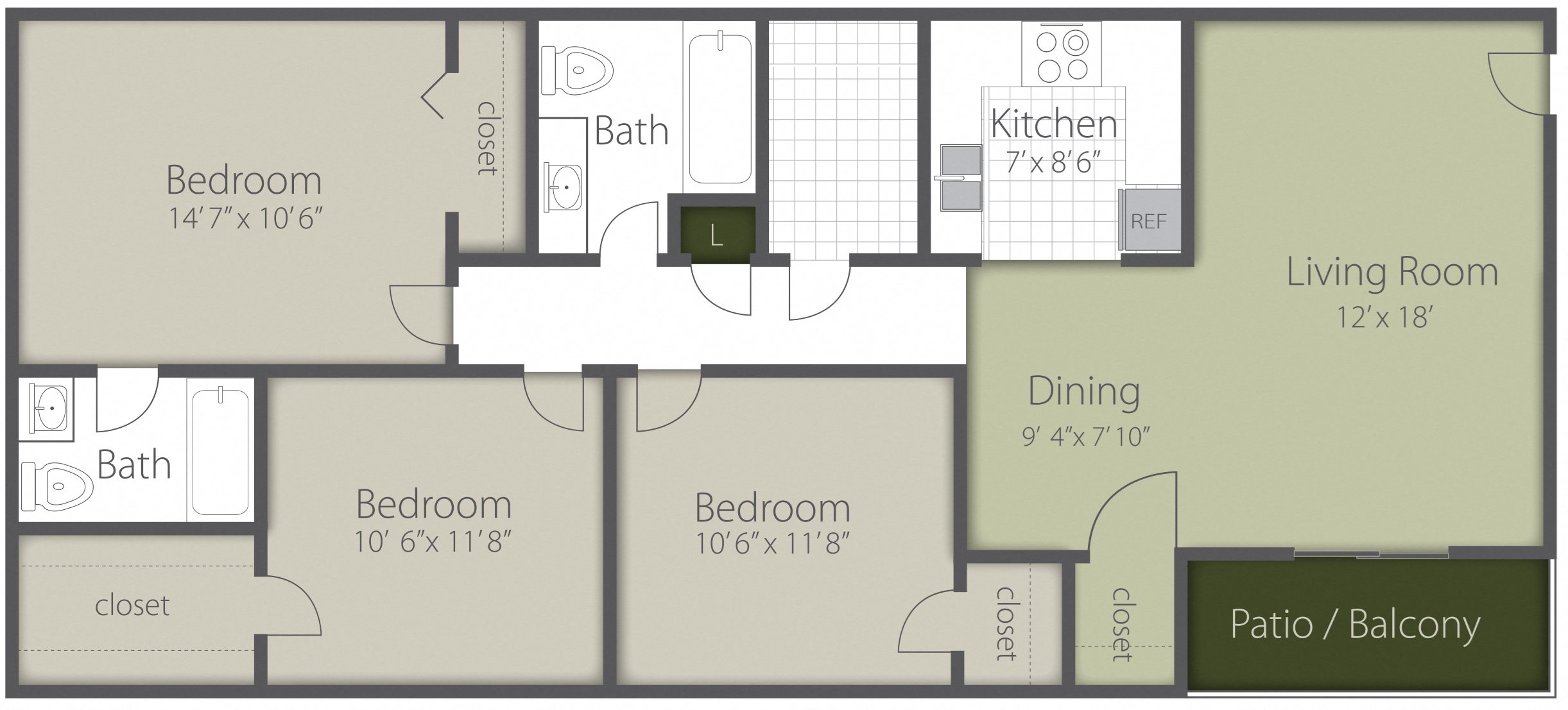 3 Bed 2 Bath_A Floor Plan 5