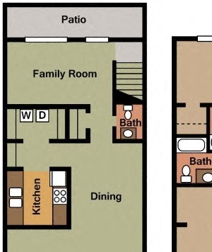 3 Bed 2 Bath Floor Plan 3 Bed 2 Bath Floor Plan at Lory of Savannah, Savannah, Georgia