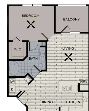 1 Bed 1 Bath Athens Floor Plan 1 Bed 1 Bath Athens Floor Plan at Century Deerwood Park, Jacksonville, FL