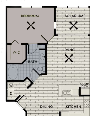 1 Bed 1 Bath Paris Floor Plan 1 Bed 1 Bath Paris Floor Plan at Century Deerwood Park, Jacksonville