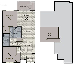 2 Bed 2 Bath Rio Floor Plan 2 Bed 2 Bath Rio Floor Plan at Century Deerwood Park, Florida, 32216