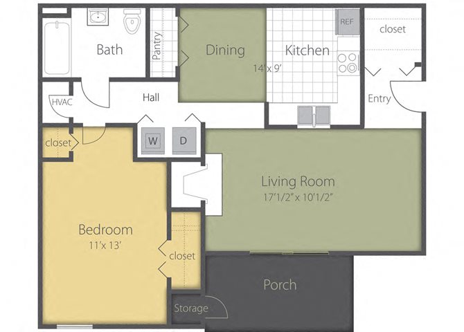 1Bed_1Bath_756 Floor Plan 1