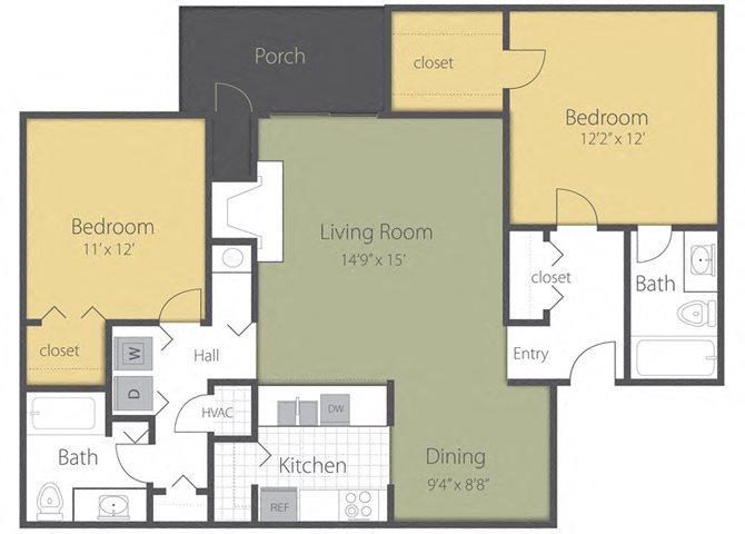 2Bed_2Bath_1060 Floor Plan 3