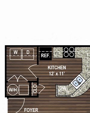 B3 Floor Plan at Ascent at Mallard Creek Apartment Homes, North Carolina, 28262