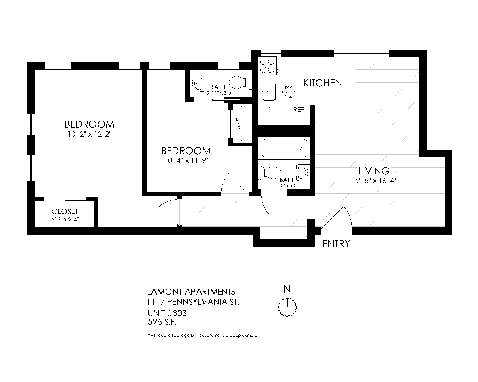 2 Bedroom, 1.5 Bathrooms