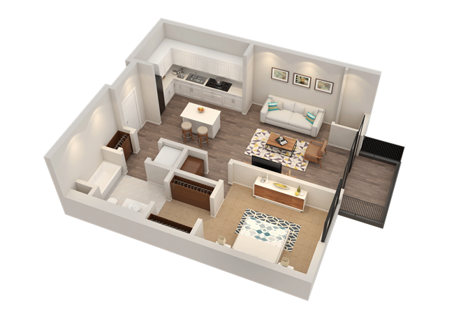 Apartment Floor Plan at Confluence on 3rd Apartments