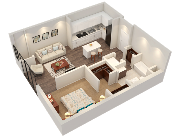Apartment Floor Plan at Confluence on 3rd Apartments