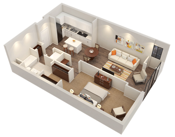 Apartment Floor Plan at Confluence on 3rd Apartments