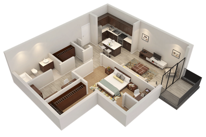 Apartment Floor Plan at Confluence on 3rd Apartments
