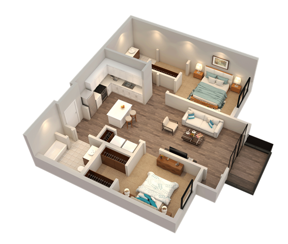 Apartment Floor Plan at Confluence on 3rd Apartments