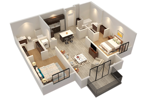 Apartment Floor Plan at Confluence on 3rd Apartments