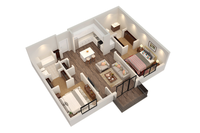 Apartment Floor Plan at Confluence on 3rd Apartments