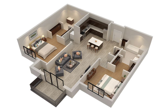 Apartment Floor Plan at Confluence on 3rd Apartments