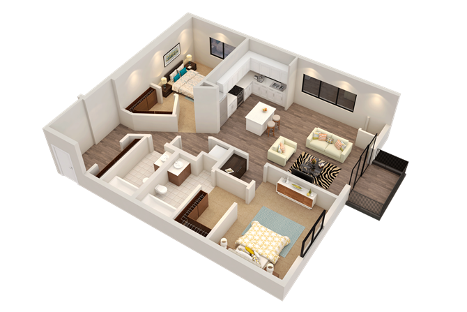 Apartment Floor Plan at Confluence on 3rd Apartments