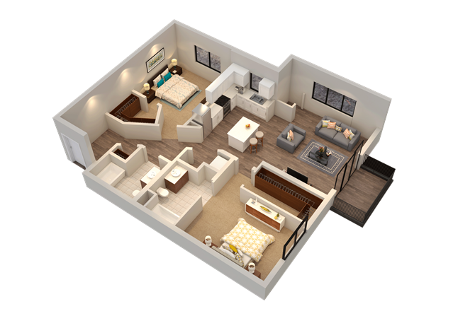 Apartment Floor Plan at Confluence on 3rd Apartments