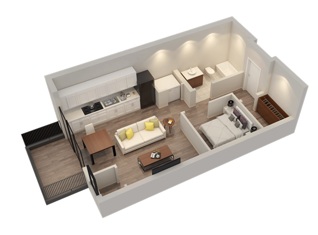 Apartment Floor Plan at Confluence on 3rd Apartments