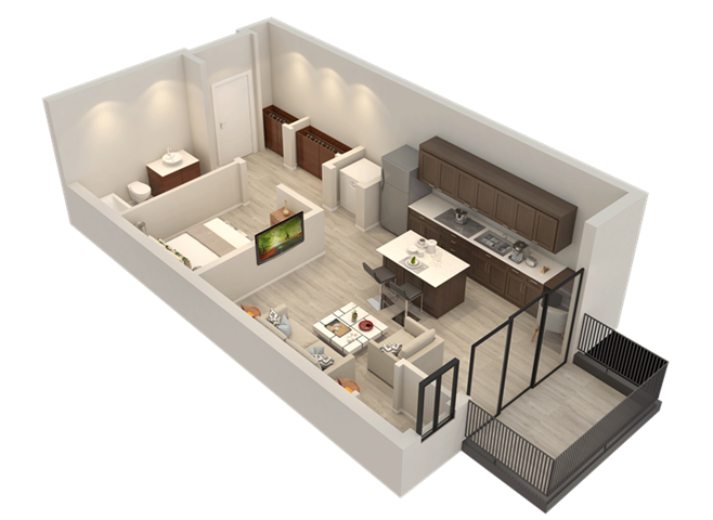 Apartment Floor Plan at Confluence on 3rd Apartments