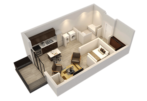 Apartment Floor Plan at Confluence on 3rd Apartments