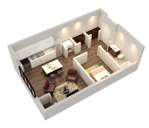 Apartment Floor Plan at Confluence on 3rd Apartments