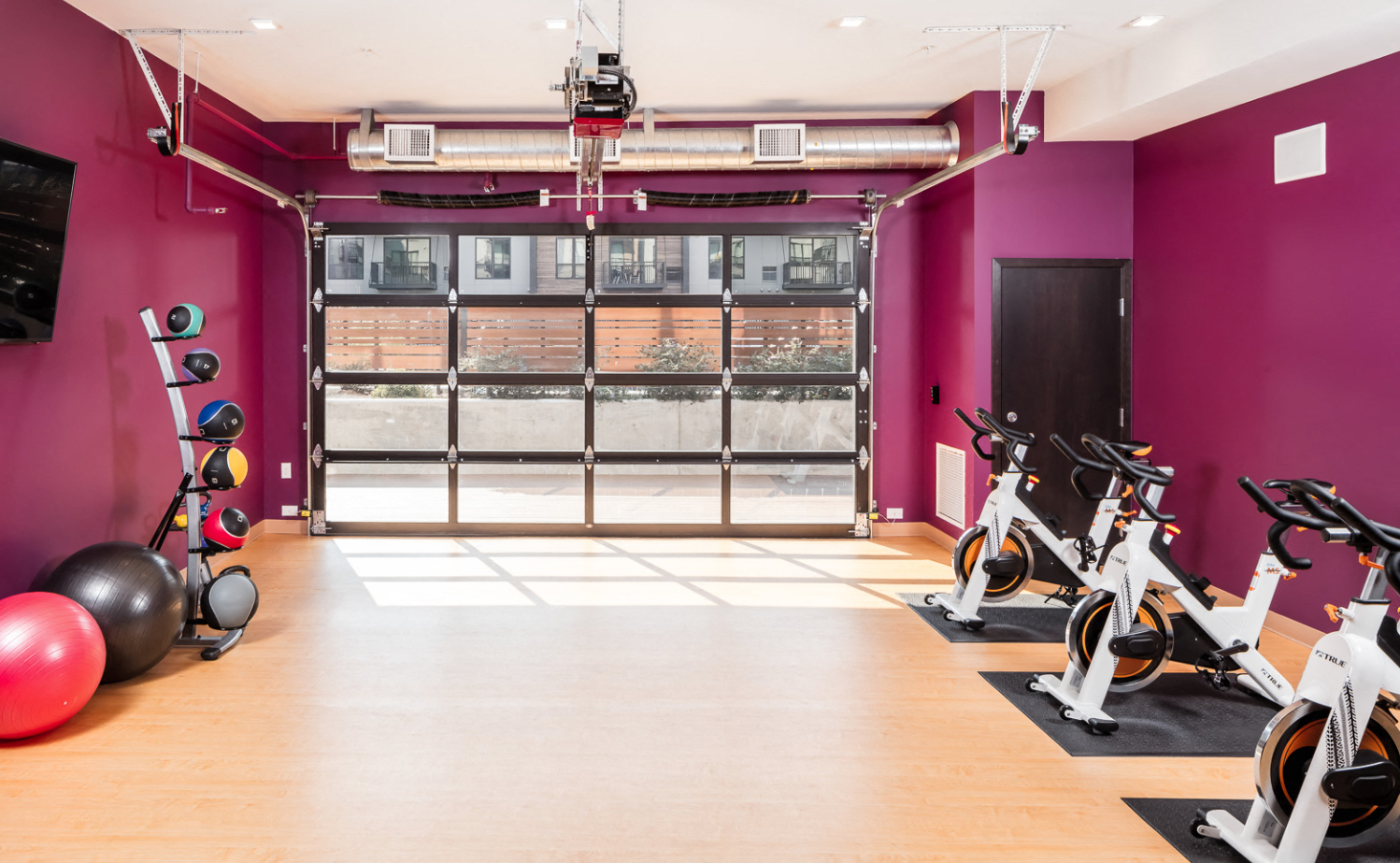 Yoga Studio at Confluence on 3rd Apartments in Downtown Des Moines