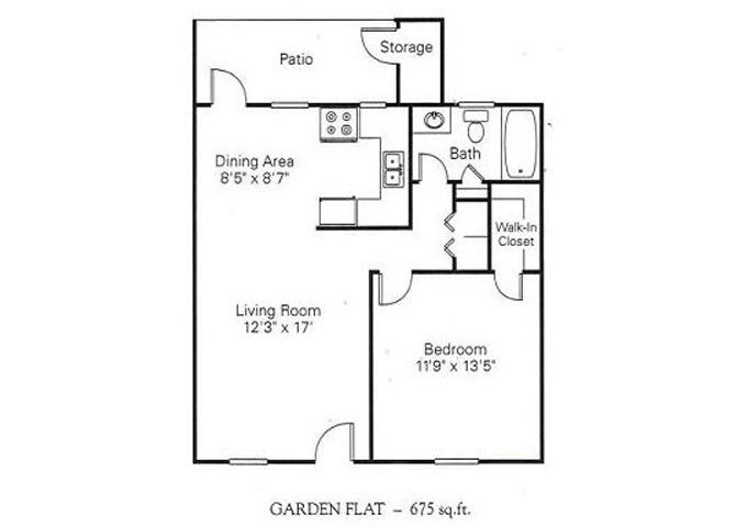 One Bedroom Flat Floor Plan 1
