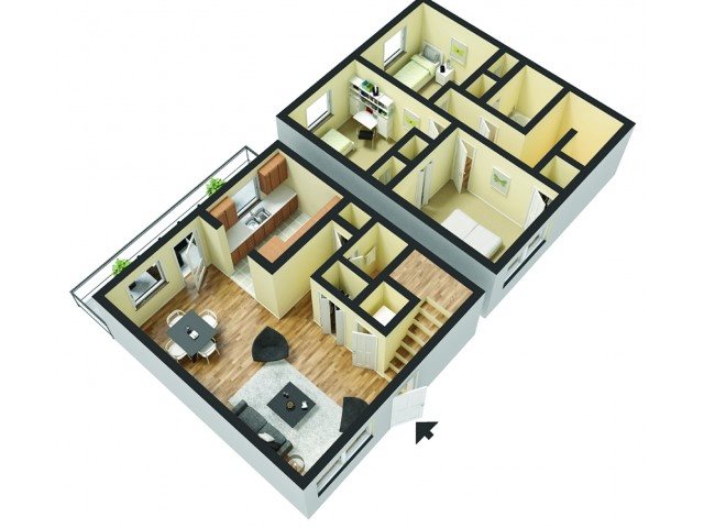 3 Bedroom 2 Bath Floor Plan 3