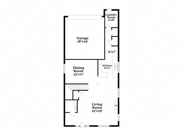 a floor plan of a house with a bedroom and a living room
