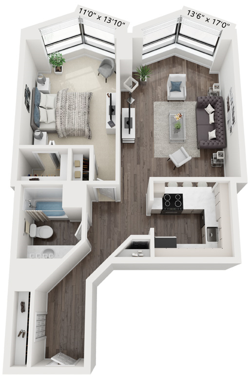 A2 Floor Plan at North Harbor Tower, Chicago, IL