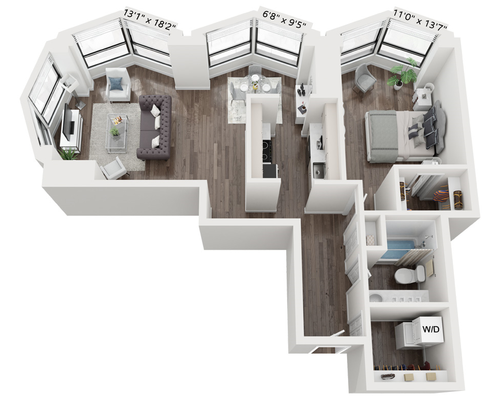 A5 Floor Plan at North Harbor Tower, Chicago
