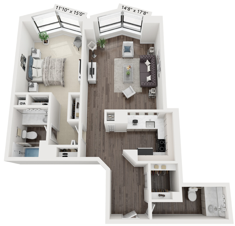 A7 Floor Plan at North Harbor Tower, Chicago, IL, 60601