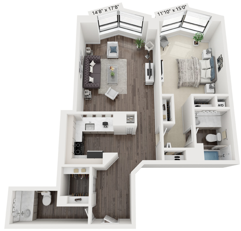 A8 Floor Plan at North Harbor Tower, Illinois