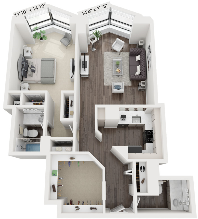 A9 Floor Plan at North Harbor Tower, Chicago, IL