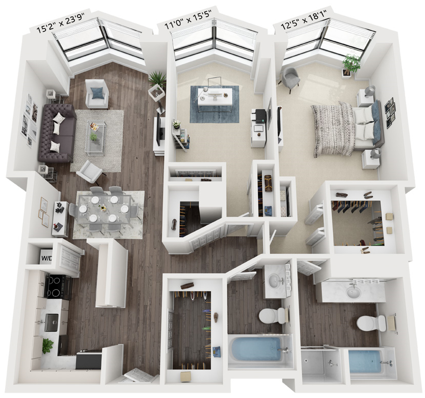C3 Floor Plan at North Harbor Tower, Chicago, Illinois