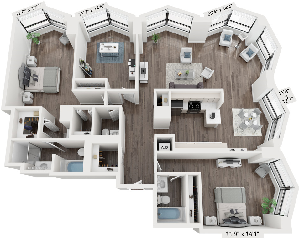 D2 Floor Plan at North Harbor Tower, Illinois, 60601