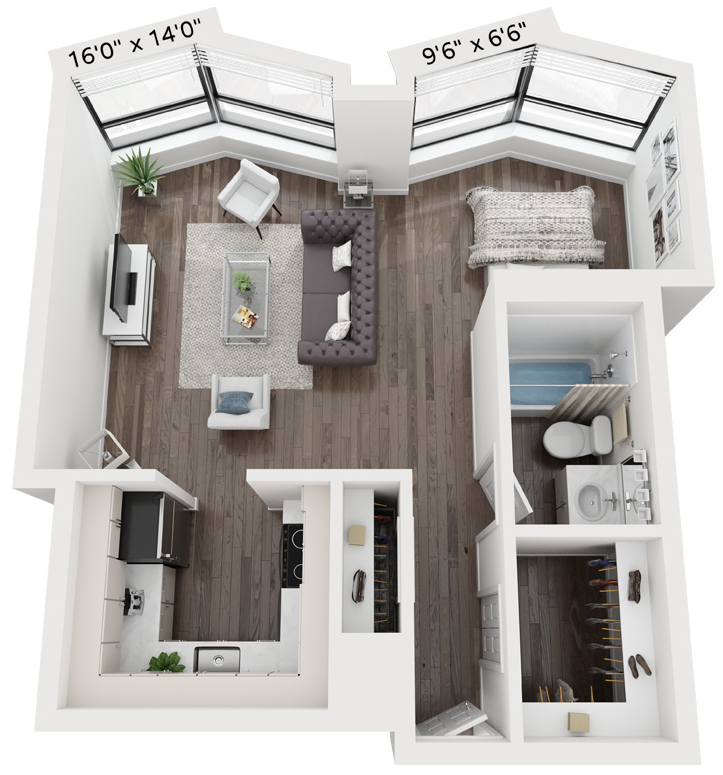 V Floor Plan at North Harbor Tower, Chicago, Illinois