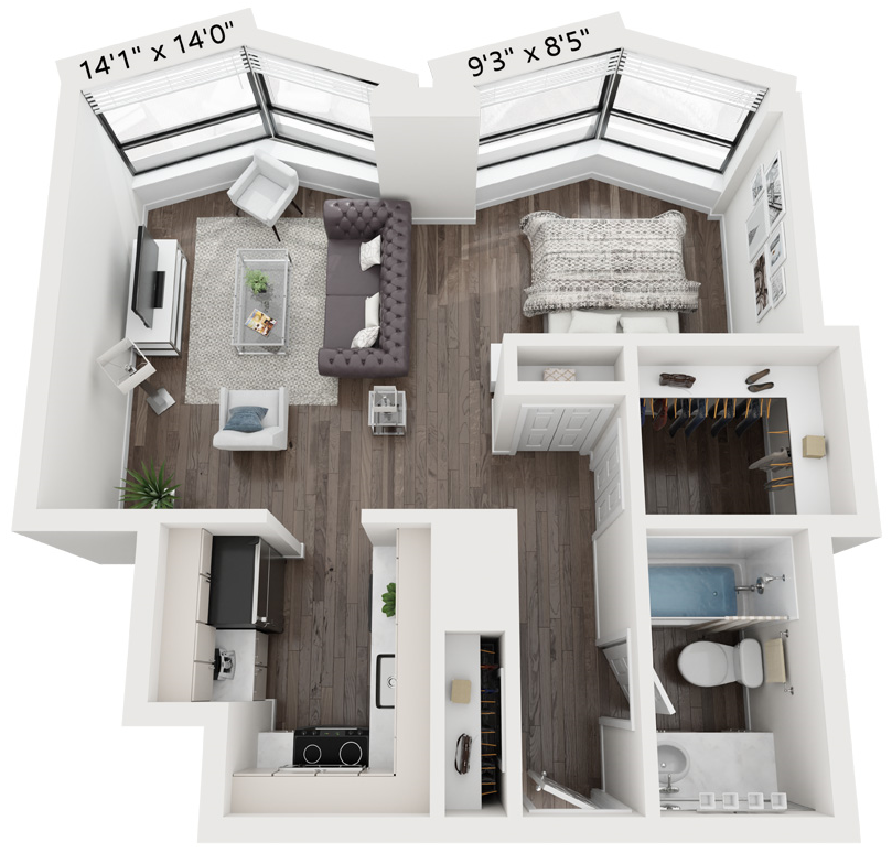 V1 Floor Plan at North Harbor Tower, Chicago