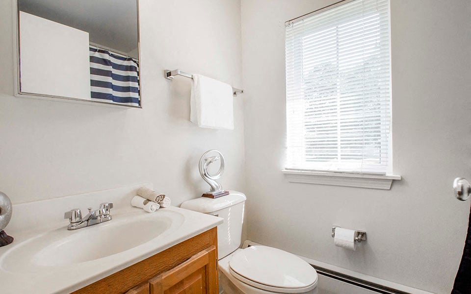 a bathroom with a sink toilet and a mirror