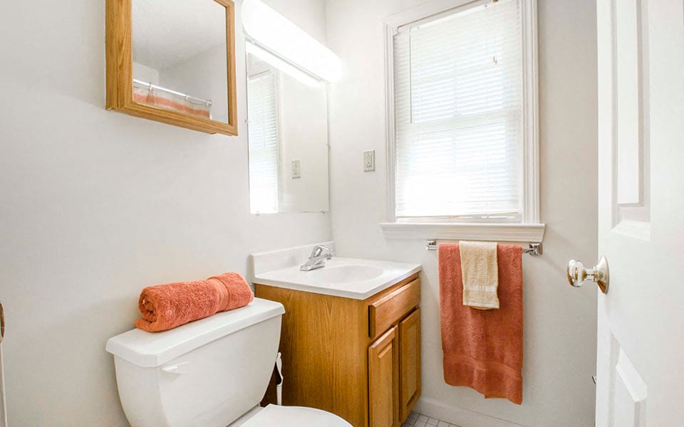 a bathroom with a toilet sink and a mirror