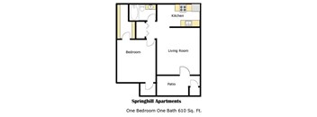 Springhill one bedroom apartment 2D floor plan