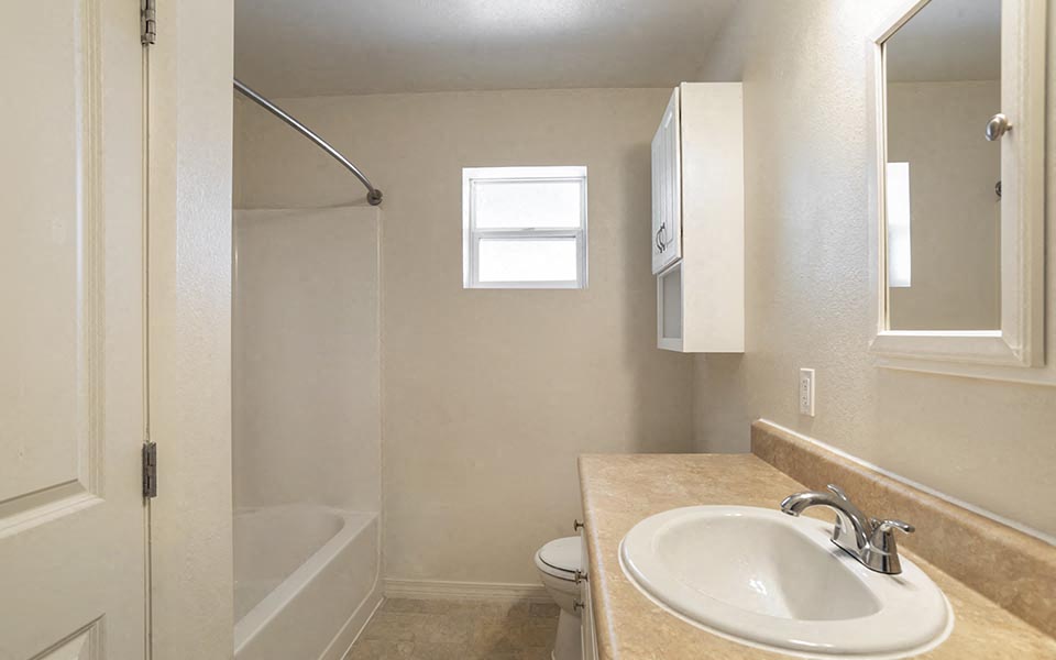 a bathroom with a sink and a toilet and a shower