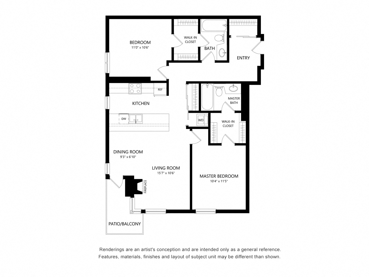 2 Bed 2 Bath