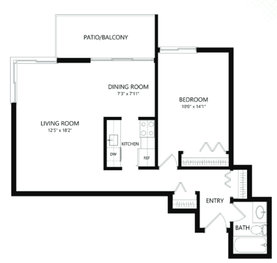 1 Bed 1 Bath