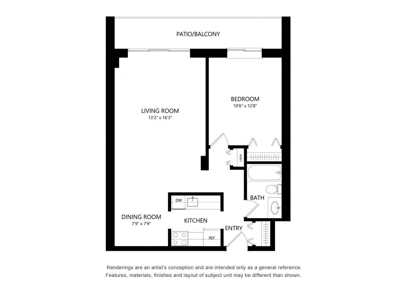 1 Bed 1 Bath