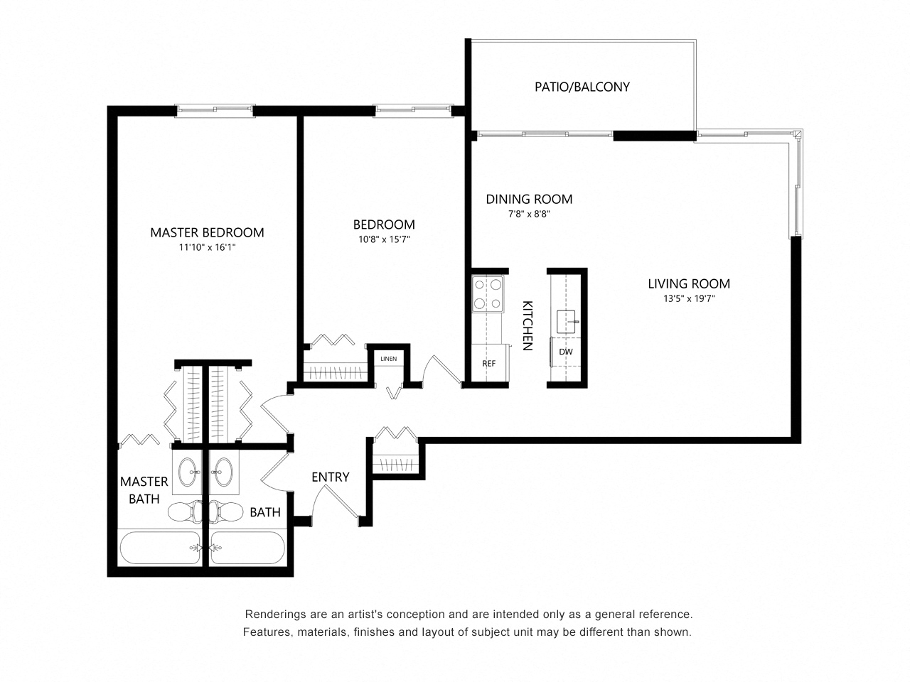2 Bed 1 Bath
