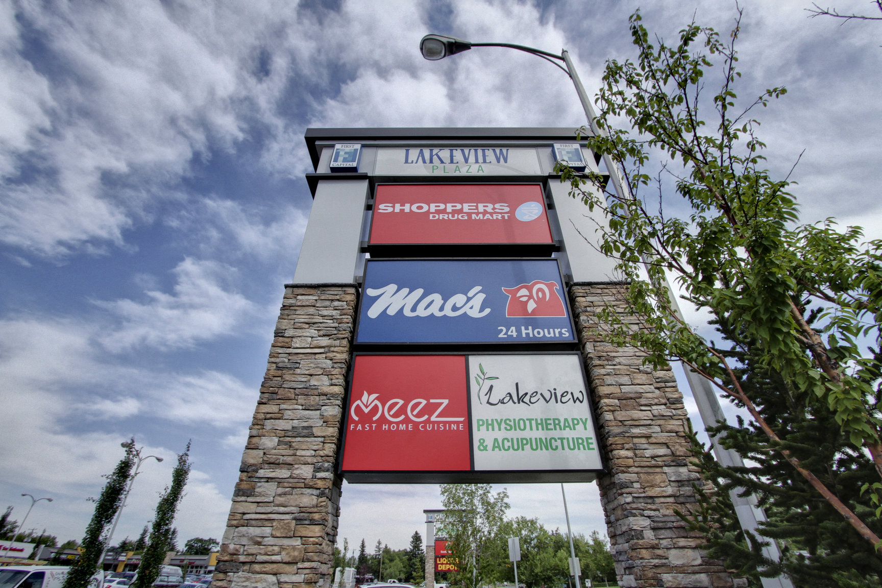 signage for local plaza