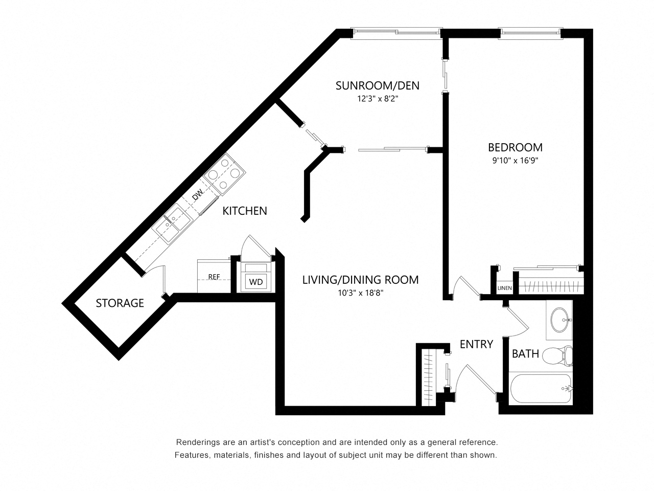 1 Bed 1 Bath