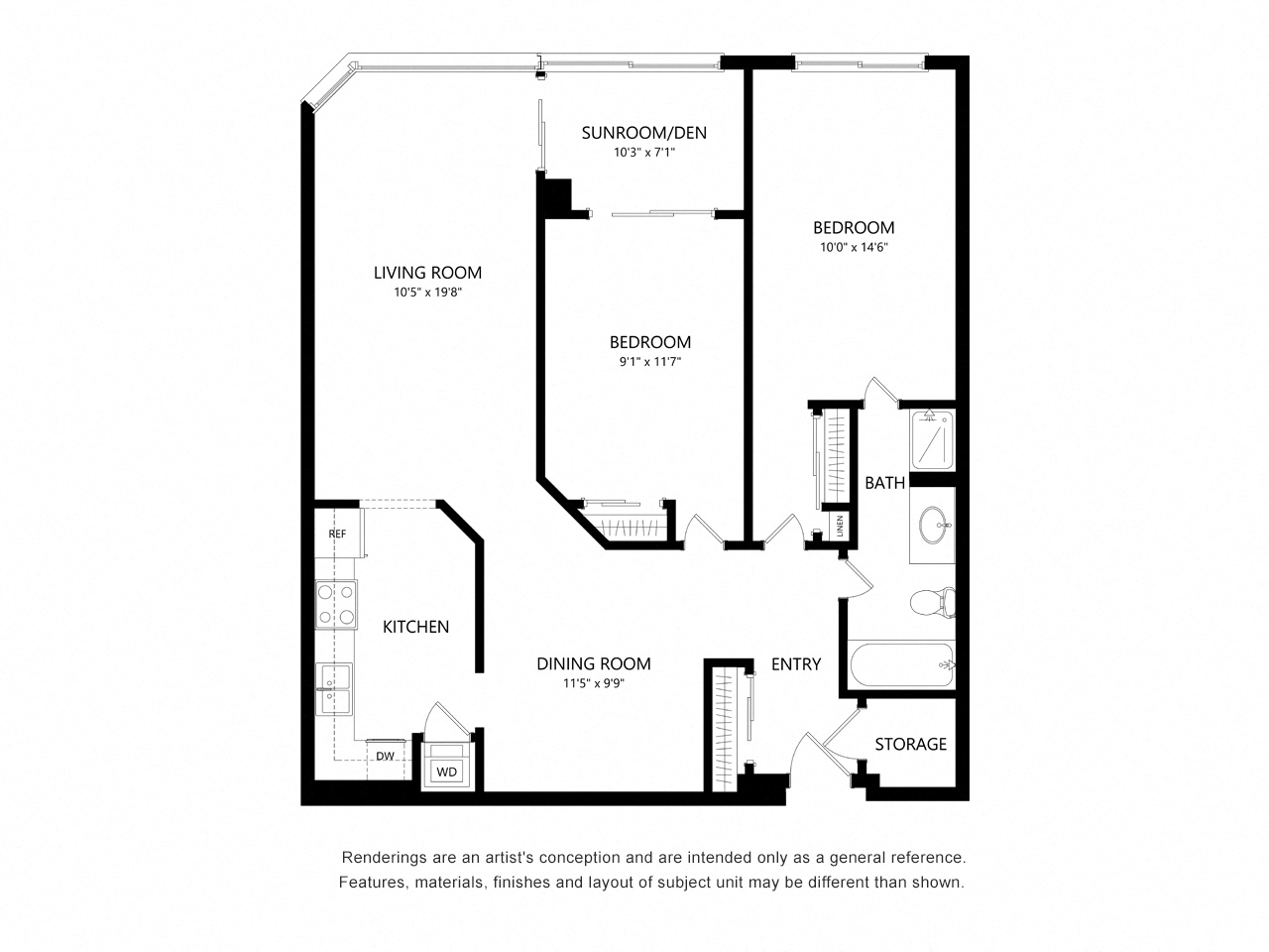 2 Bed 1 Bath